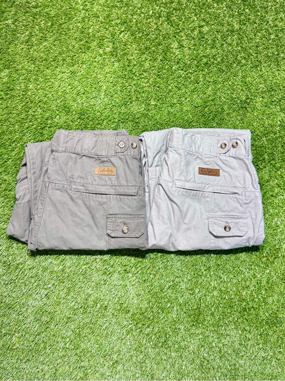Cabela's Outdoors Gray/Beige Convertible Cargo Hiking Pants Size 36 - 2 Pairs